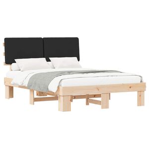 vidaXL Bedframe met Gevoerd Hoofdgedeelte Zwart 140 x 200 cm