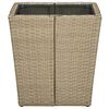 vidaXL Salontafel 41,5x41,5x44 cm poly rattan en gehard glas beige