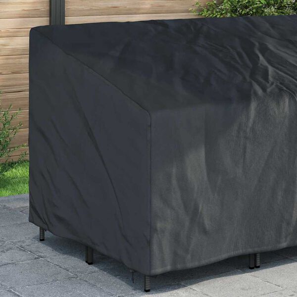 vidaXL Tuinbankhoes Zwart 220 x 100 x 89 cm 420D Oxford Stof