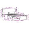 vidaXL Bedframe Wit en lichtgrijs 150 x 200 cm Massief grenenhout