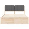 vidaXL Bedframe met Gevoerd Hoofdgedeelte Donkergrijs 135 x 190 cm