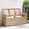 vidaXL Opslagbank met kussen Naturel 110 x 40 x 50 cm Rattan