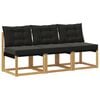 vidaXL 3 st Buiten Midden Sofa Massief acaciahout en Textilene Stof