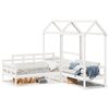 vidaXL Kinderbed met huisje en bankje massief grenenhout wit 80x200 cm