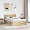 vidaXL Bedframe met hoofdeinde Sonoma 140 x 190 cm Massief grenenhout