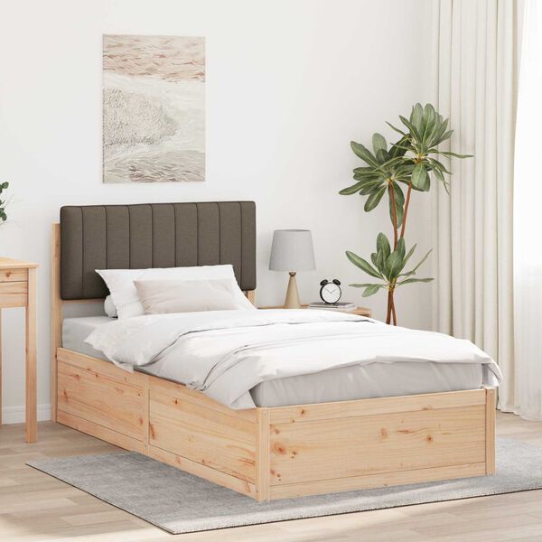 vidaXL Bedframe met Gevoerd Hoofdgedeelte Taupe 100 x 200 cm