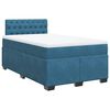 vidaXL Boxspring met matras fluweel blauw 120x190 cm