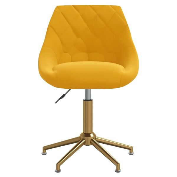 vidaXL Eetkamerstoel draaibaar fluweel mosterdgeel