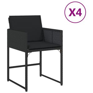 vidaXL Tuinstoelen 4 st met kussens poly rattan zwart