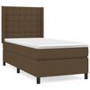 vidaXL Boxspring met matras stof donkerbruin 100x200 cm