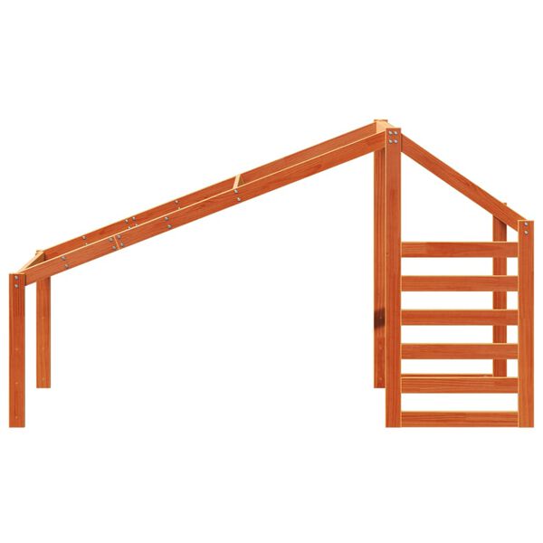 vidaXL Kinderbedhuisje 188x97x113 cm massief grenenhout wasbruin