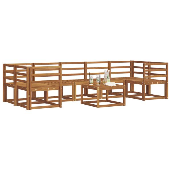 vidaXL Buiten bankenset 8 pcs Naturel Massief Acaciahout