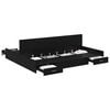 vidaXL Opbergbedframe met lade Zwart Eiken 180 x 200 cm Bewerkt hout