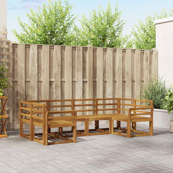 vidaXL Buiten bankenset 6 pcs Naturel Massief Acaciahout