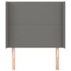 vidaXL Hoofdbord met randen 83x16x118/128 cm stof donkergrijs