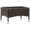 vidaXL 4-delige Loungeset met kussens poly rattan bruin