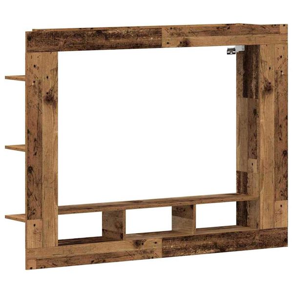 vidaXL TV-kast Wandgemonteerd Oud hout 152 x 22 x 113 cm Bewerkt hout