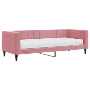 vidaXL Slaapbank met matras 80x200 cm fluweel roze