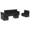 vidaXL 9-delige Loungeset met kussens poly rattan zwart