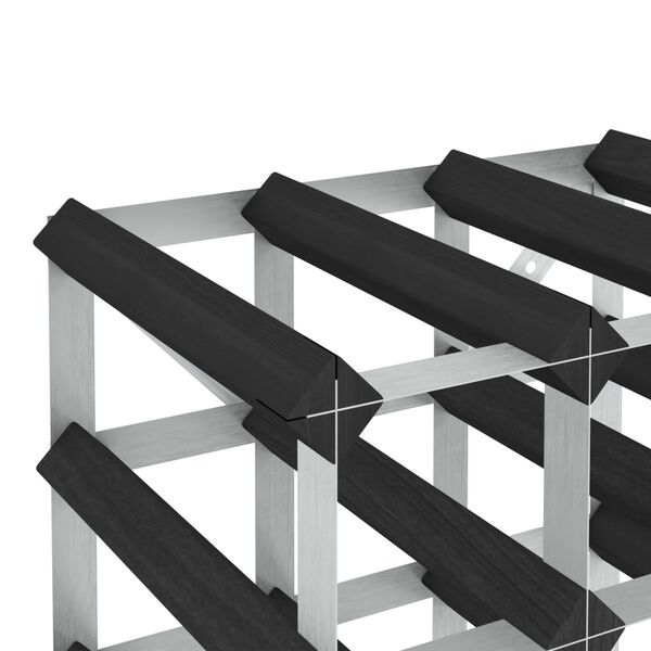 vidaXL Wijnrek voor 72 flessen massief grenenhout zwart