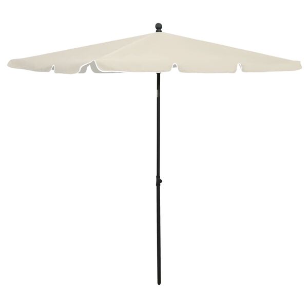 vidaXL Parasol met paal 210x140 cm zandkleurig