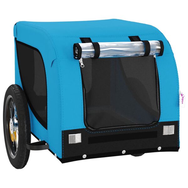 vidaXL Hondenfietstrailer oxford stof en ijzer blauw en zwart