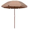 vidaXL Parasol met stalen paal 240 cm taupe