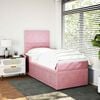 vidaXL Boxspring met matras fluweel roze 100x200 cm