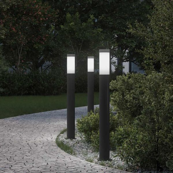 vidaXL Bolderverlichting 3 stuks 80 cm RVS IP44