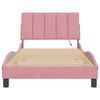 vidaXL Bedframe met LED zonder matras "Hanko" fluweel roze 100x200 cm