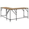 vidaXL Bureau Artisan Eiken 149 x 149 x 75 cm Bewerkt hout