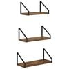 vidaXL Wandschappen 3 st Gerookt eiken 40 x 16 x 15,5 cm