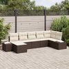 vidaXL Tuin Sofa Set met kussen 7 pcs Bruin poly rattan