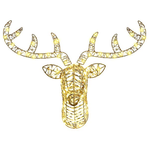 vidaXL Rendier trek slede met 140 LED Warmwit 60 cm PET