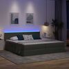 vidaXL Opbergbed met LED met matras Donkergrijs 200 x 200 cm Stof