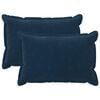 vidaXL Kussensloop 2 pcs HOUTEN Blauw 30 x 50 cm Microfiber Fleece