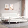 vidaXL Bedframe met hoofdbord massief hout wit