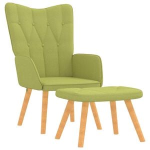 vidaXL Relaxstoel met voetenbank stof groen
