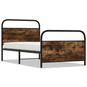 vidaXL Bedframe zonder matras bewerkt hout gerookt eiken 90x200 cm