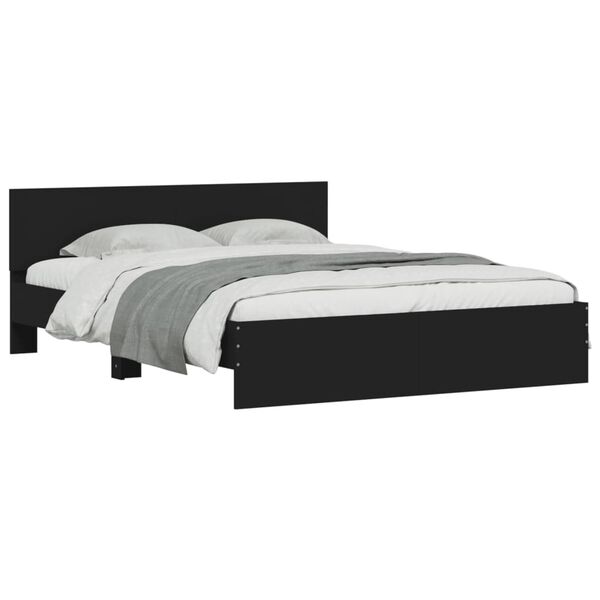 vidaXL Bedframe met LED zonder matras 150x200 cm zwart