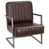vidaXL Fauteuil echt leer verweerd bruin