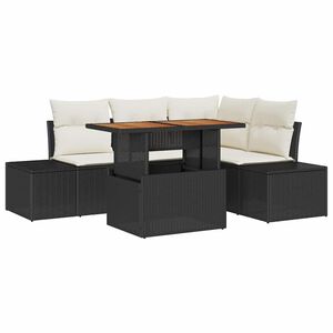vidaXL Tuinbankenset 5 st Zwart en Cr&egrave;me