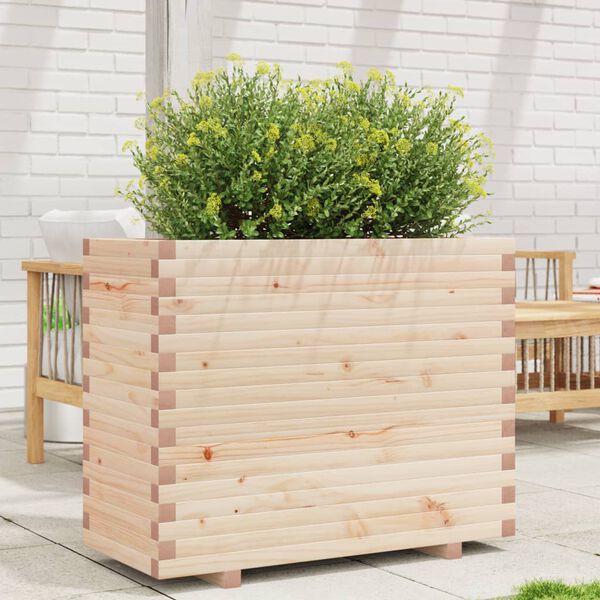 vidaXL Plantenbak 90x40x72,5 cm massief grenenhout