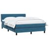 vidaXL Boxspring met matras fluweel donkerblauw 140x210 cm