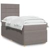 vidaXL Boxspring met matras stof taupe 100x200 cm