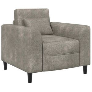vidaXL Fauteuil Lichtgrijs Nep Suede Leer