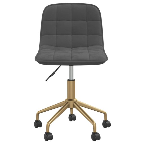 vidaXL Eetkamerstoelen draaibaar 6 st fluweel donkergrijs