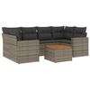 vidaXL 7-delige Loungeset met kussens poly rattan grijs