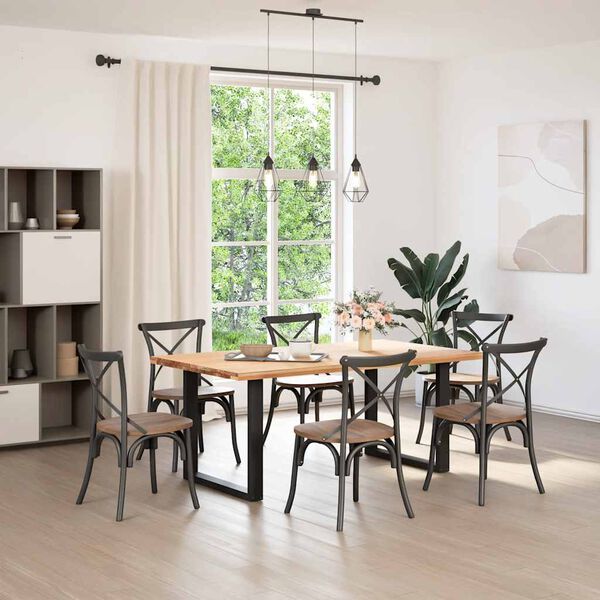 vidaXL Eettafelpoten 2 st U-vormig 80x(72-73) cm staal zwart