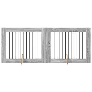 vidaXL Hondenhekje met standaards 2 pcs Grijs sonoma 100 x 80 cm